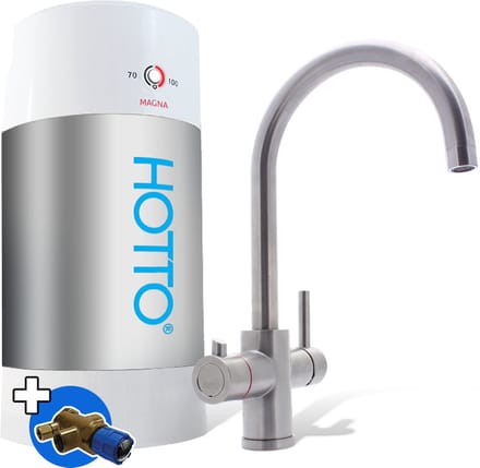 HOTTO Combi 8L - Arco RVS 3-in-1 kraan - inlaatcombinatie - mengventiel