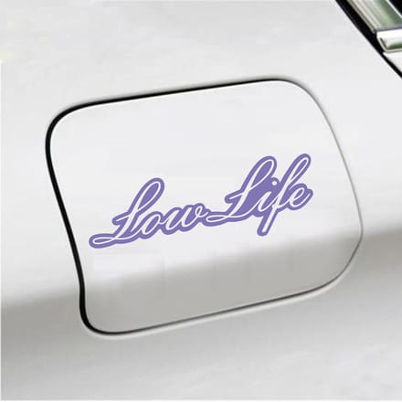 Bumpersticker - Low Life - 6,5 X 20 - Paars