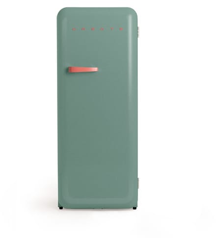 CREATE - Koelkast in retrostijl - Sage - Handvat Terracotta - FRIDGE RETRO 281L