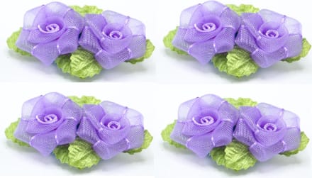 4 haar bloemen clicks 2 roosjes op click lila