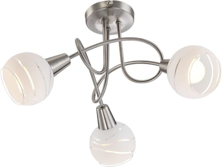 Plafondlamp Globo Elliot - Nikkel mat - Gesatineerd