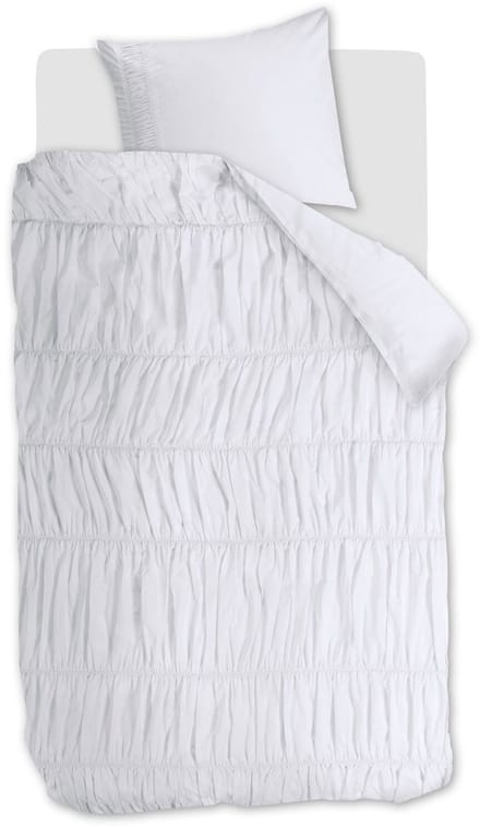 Rivièra Maison Ruffle dekbedovertrek - Eenpersoons - 140 x 200/220 cm - Wit