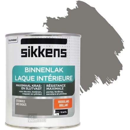 Sikkens - Binnenlak Hoogglans - Steengrijs - 750 Ml