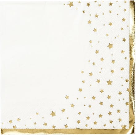 Kerstservetten met gouden sterren - Talking Tables