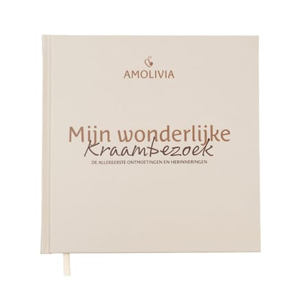 Amolivia Kraambezoekboek - Kraamboek - Kraamvisite invulboek - Crème