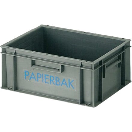 PAPIERVERZAMELBAK KUNSTSTOF 40X30X17.5CM GRIJS
