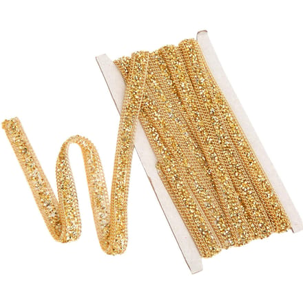 Ruban Strass 1,5 cm Large Doré Auto-adhésif 5 Yards Ruban Bricolage pour Couture Mariage beige