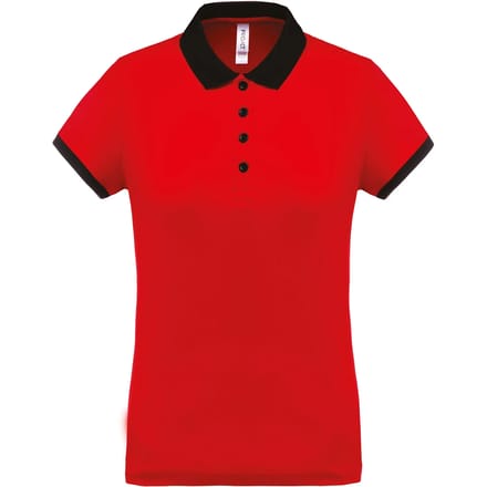 Damessportpolo 'Proact' met korte mouwen Red/Black - M