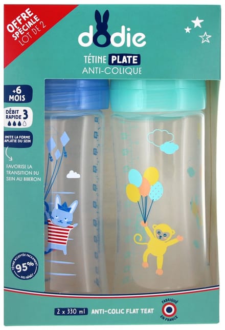Dodie - Lot van 2 Sensation-flessen + 330 ml