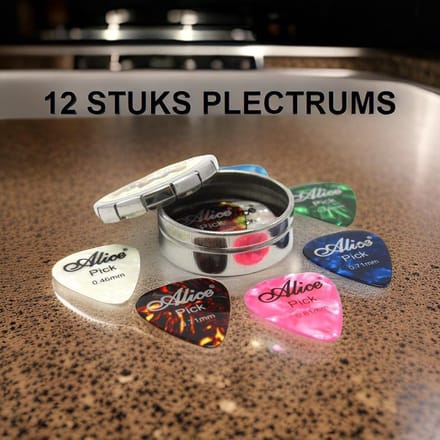 12 Stuks Professionele Plectrums Set - Meedere Maten - Gitaar - Multicolor
