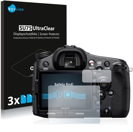 Savvies - Screenprotector voor Sony Alpha 77 (SLT-77) - Folie Beschermfolie transparant 6 Stuks