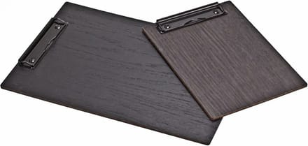 Goodline® - A4 Houten Menu Klembord - type: HFK-Zwart + Zwarte Klem