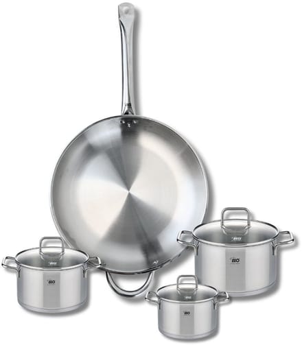 Set van 1 Koekenpan 32 cm en 3 kookpotten 12, 14 en 16 cm Elo Profi Citrin