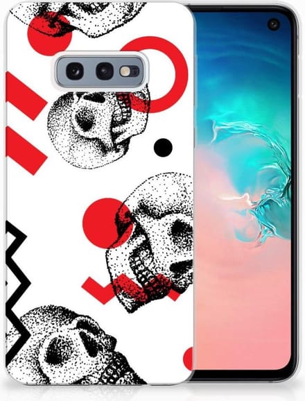 Silicone Back Case Samsung Galaxy S10e Skull Red