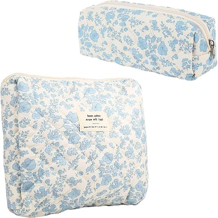 Floral Patroon Etui en Cosmetica Tas, Draagbare Opbergoplossing voor Vrouwen, Perfect voor School en Reizen
