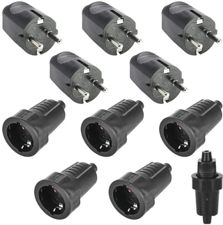 Schuko stekkerkoppelingen voor buiten - 250 V 16 A IP54 waterdicht - Veilig rubberen koppelingsset