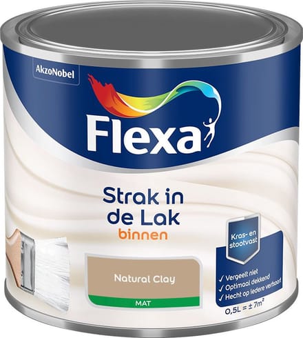 Flexa - Strak In De Lak Binnenlak Mat - Natural Clay - Mengverf - 500 Ml