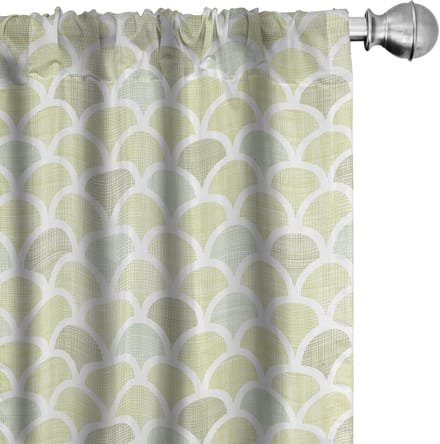 ABAKUHAUS Vischubben gordijnen – 2x75x175 cm – Microvezel – Olijfgroen