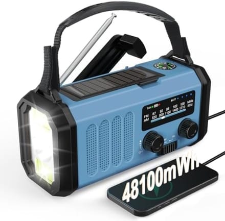 Draagbare Noodradio met Handzwengel en Zonne-energie - Multifunctioneel Overlevingsapparaat-Geel