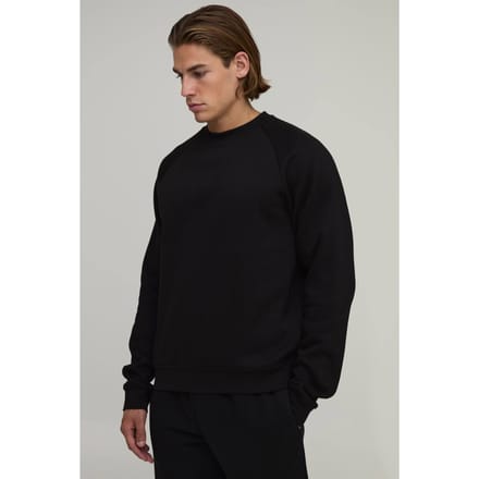 Essential Regular Fit Raglan Sleeve Sweater | Black | Size Medium