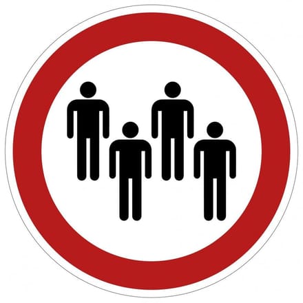 Verboden voor groepen sticker 200 mm