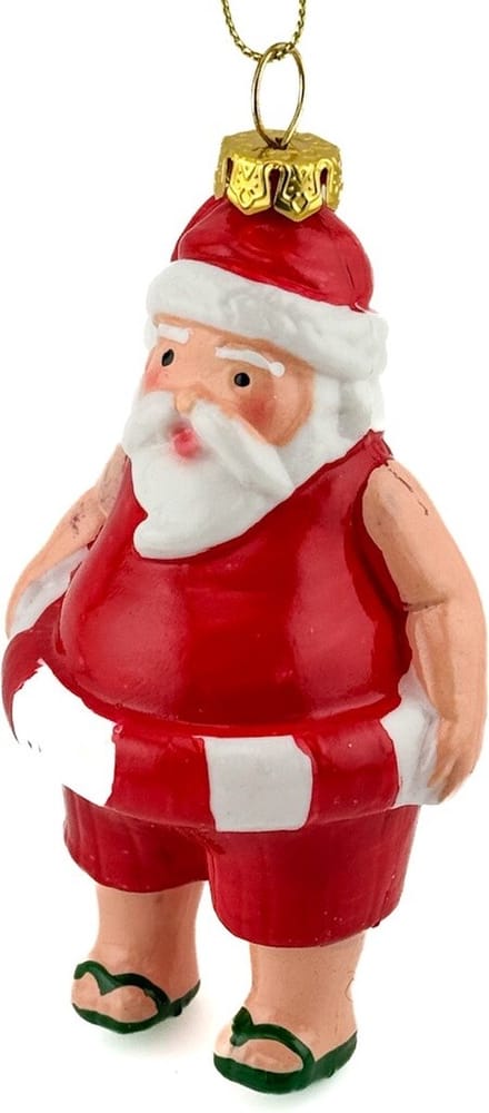Kerstbal Hanger Kerstman met zwemband