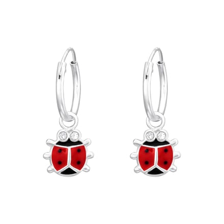 Princess Oorbellen Ladybug  - 925 Zilver E-Coating - Diertje - ∅8mm