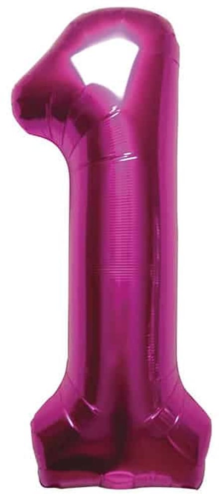Folat - Folieballon Cijfer 1 Magenta - 86 cm