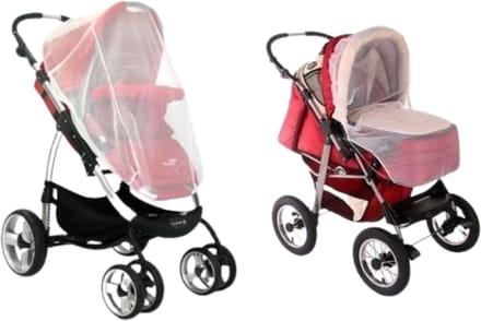 Muggennet kinderwagen & buggy - Muskietennet universeel - Klamboe baby - Insectennet - Bambino wit