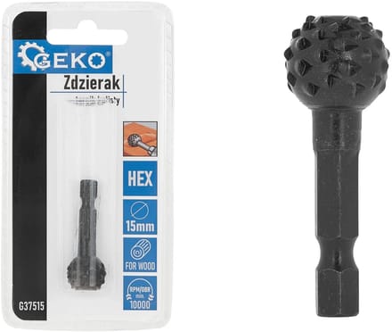 GEKO Bolvormige houtfrees - 15mm HEX - Precisie en Duurzaamheid