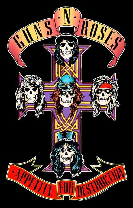 Guns N' Roses - Appetite For Destruction Textiel Poster - Zwart