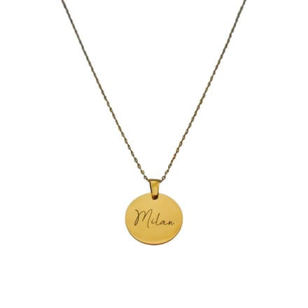 Graveerbare Naam Ketting Munt Goud