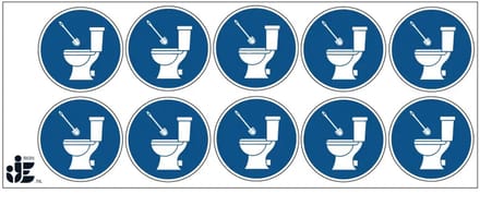Toiletborstel gebruiken verplicht sticker | 5 cm - 10 stuks per vel