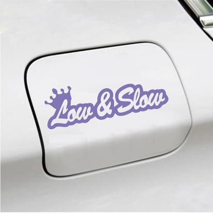 Bumpersticker - Low & Slow - 4,8 X 14,8 - Paars