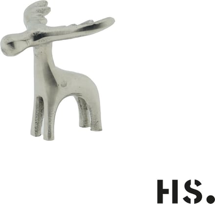 Home Society - Deco Hert - Luster - Maat S - Zilver - Metaal - 8.5x8x9cm