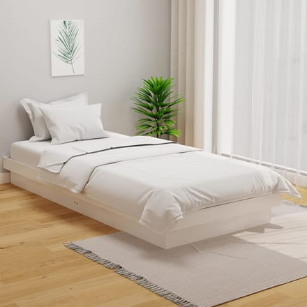 vidaXL - Bedframe - massief - hout - wit - 90x200 - cm