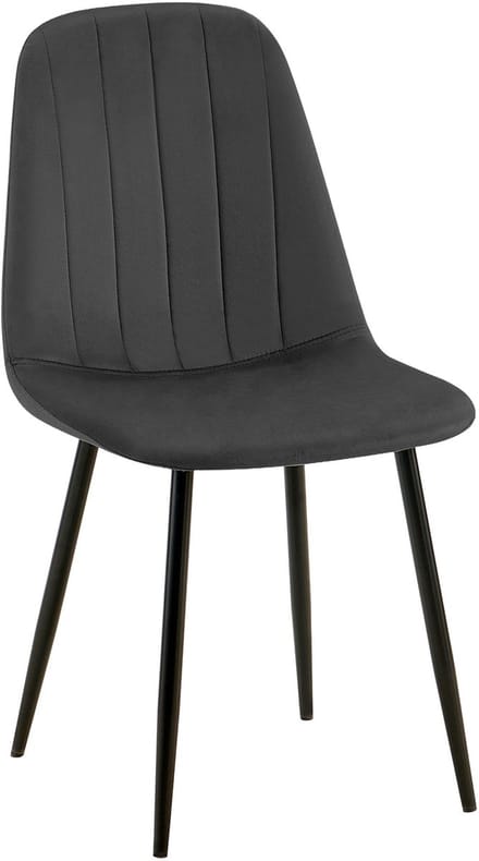 CLP Baxter Eetkamerstoel - Zwart Metalen Frame - Velvet - Fluweel - Metaal/donkergrijs