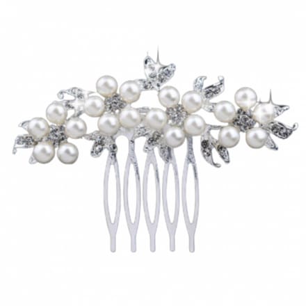 Bruid- Haarklem- synthetische Parel Strass Schuif - Charme Bijoux