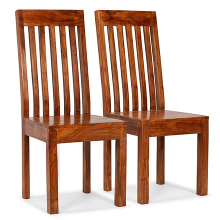 vidaXL - Eetkamerstoelen - 2 - st - modern - hout - met - honingafwerking