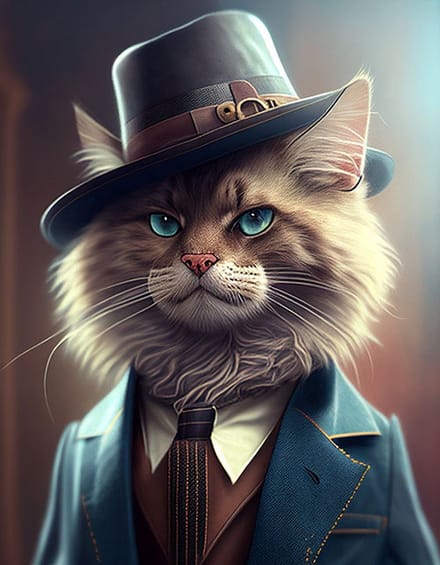 AI - Woondecoratie - Poster - Dieren - Kat - Pak - 10 - 70 x 100 cm