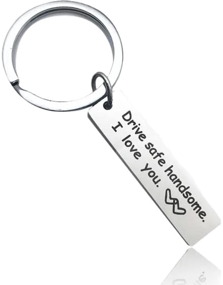 Sleutelhanger Drive Safe Handsome I I Love You I Zilver