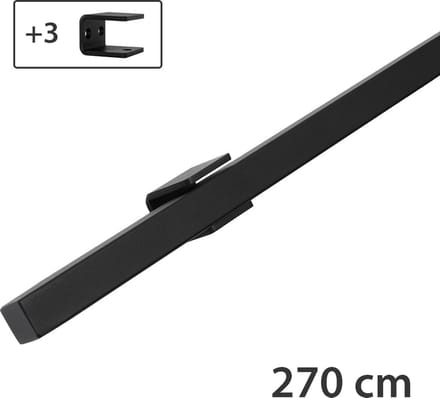 IVOL Design Trapleuning Zwart - Vierkant - 270 cm met 3 houders