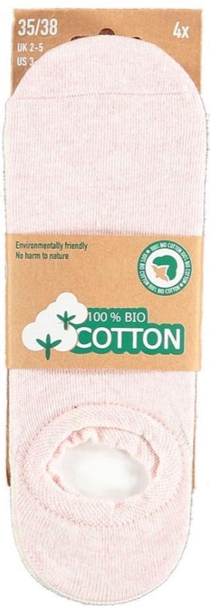 Apollo - Sneakersokken Elastaan/Bio-katoen - 4-pack - No show - Meerdere kleuren - 39-42