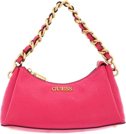 GUESS Schoudertas Handtas Geva Three Compartment Shoulder Bag Magenta Logo Paars