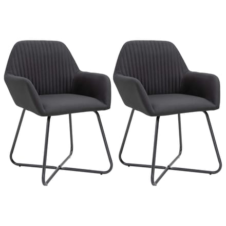 vidaXL - Eetkamerstoelen - 2 - st - stof - zwart