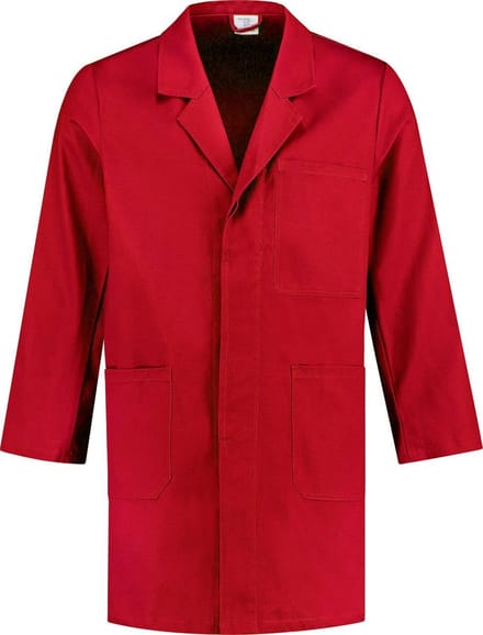 Yoworkwear - Stofjas  - 100% katoen  - Rood - Maat M