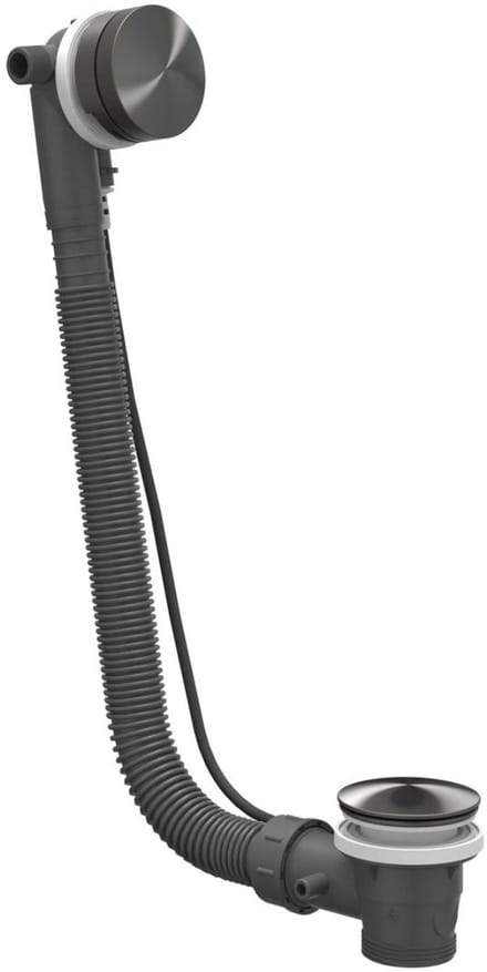 IVY Toebehoren Badoverloopset RVS316 geborsteld carbon black PVD