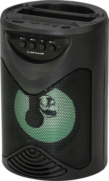 Dunlop TWS Bluetooth Speaker - Draadloze luidspreker - met LED-Licht - Telefoonhouder - FM-radio - 15 Watt
