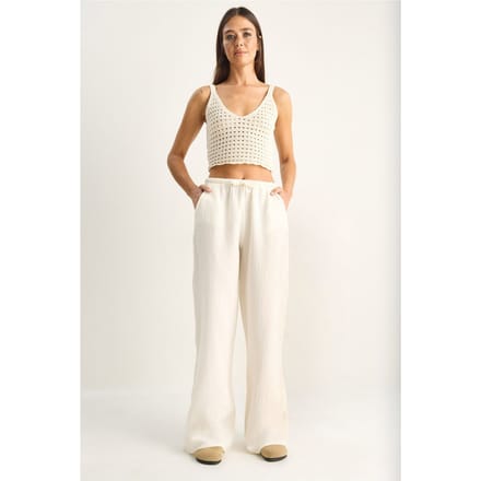 Wijdgesneden Katoenen Crepe Broek