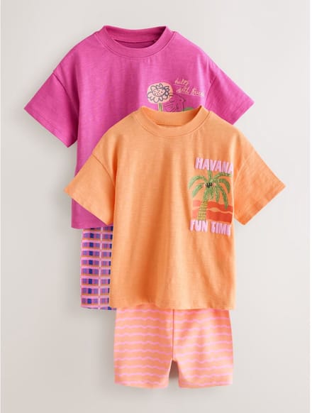Next - Meisjes - Top & fietshort, set van 2 - Roze